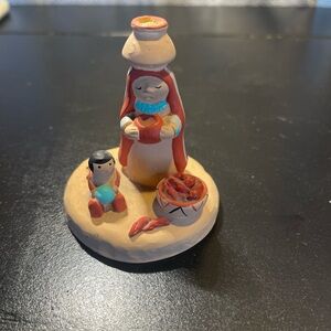 1980s Cleo Teissedre Native American Style Storyteller Figurine Pottery